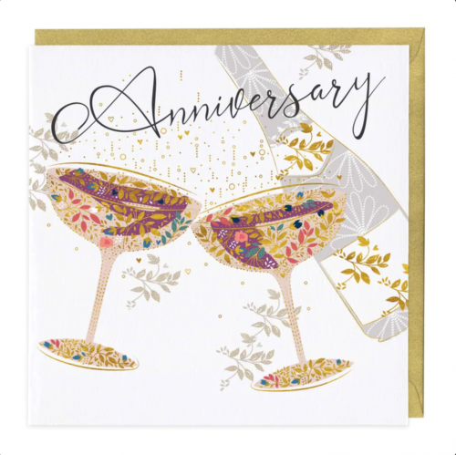 Clinking Glasses Anniversary Card Greeting Card| Buy Online